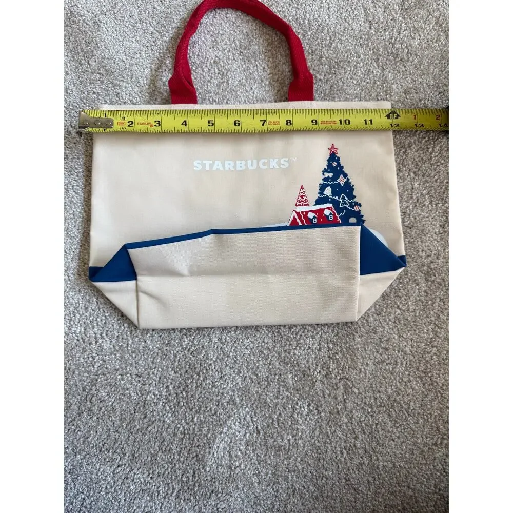 Starbucks Christmas Gingerbread Canvas Mini Tote Bag Holiday Thailand 2025 NWOT